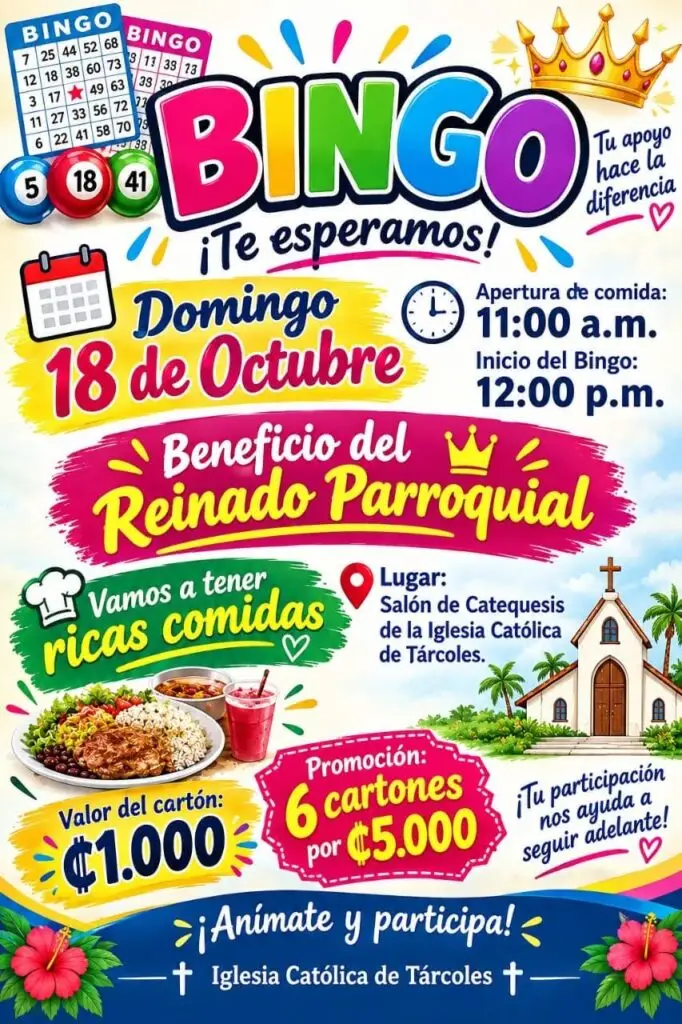 Bingo del Reinado Parroquial — Tárcoles