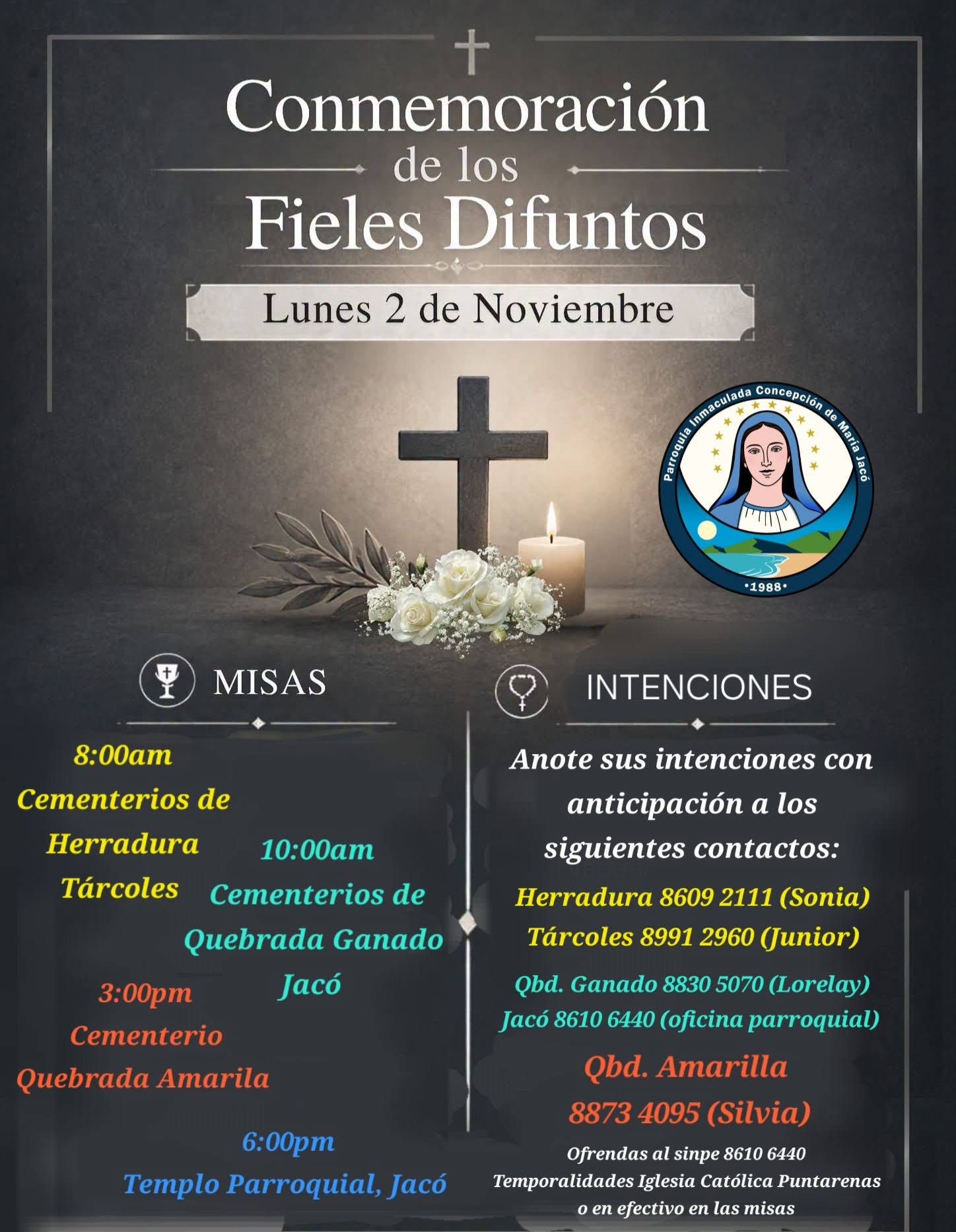 Conmemoración de los Fieles Difuntos 2026